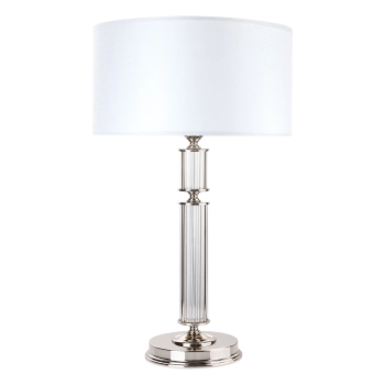 Gabinetowa lampa stołowa Artu ART-LG-1 (N) z abażurem biała nikiel