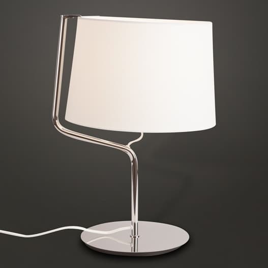 Biurowa lampka z abażurem CHICAGO T0030 Maxlight metal tkanina chrom biała