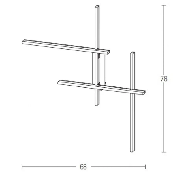 Metalowy kinkiet ścienny 1946 LED 39W 3000K ramki czarne