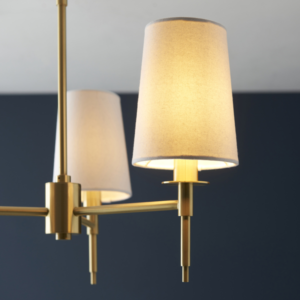 Salonowa lampa wisząca L&-199456 Light& abażurowa biała mosiądz