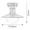 Zewnętrzna LAMPA sufitowa stropowa OSLO 8736 Rabalux industrialna OPRAWA ogrodowa outdoor IP44 antyczne złoto
