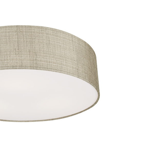 Materiałowy plafon natynkowy Turda 8953 szara lampa do pokoju