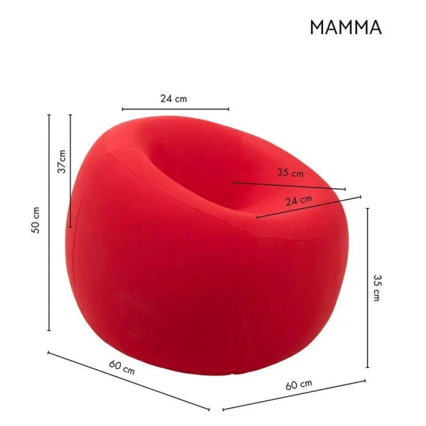 Pufa tkaninowa MAMMA czerwona 5900168837256 do salonu