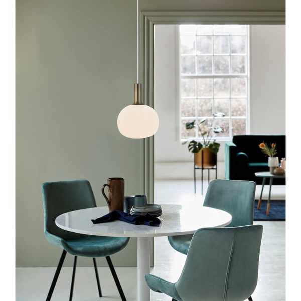 Kulista lampa wisząca szklana Alton 47313001 nad stół biały złoty