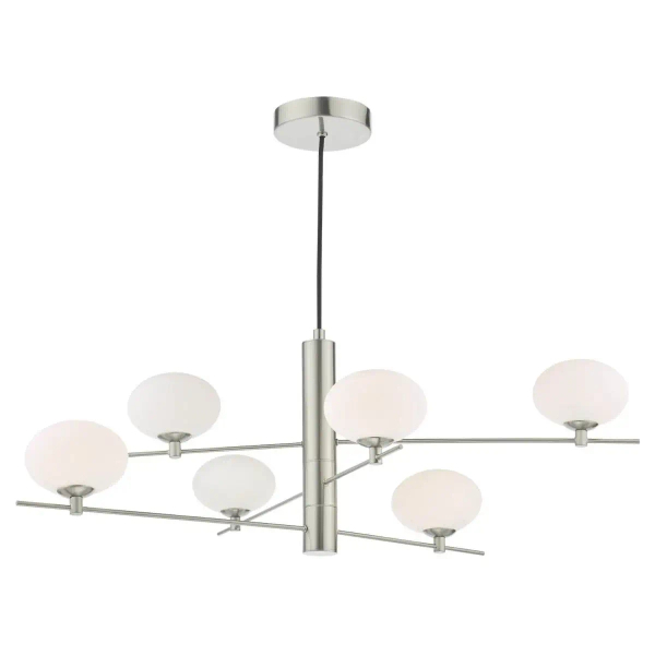 Wisząca lampa kulista Jasper JAS0646 kule do jadalni nikiel biała