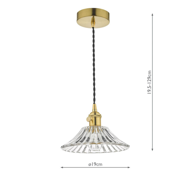 Kryształowa lampa wisząca Hadano HAD0140-04 Dar Lighting przezroczysta mosiądz