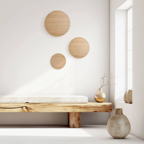 Lampa naścienna do jadalni Luna 5449 boho ekologiczna drewniana