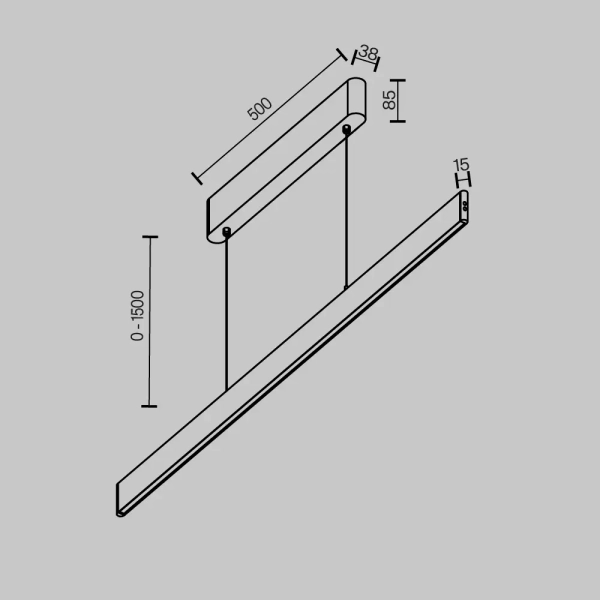 Wisząca lampa belka Euphoria P109PL-36W2.7-6K-BS LED 36W 2700-6000K mosiądz