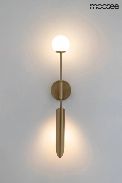 Szklana lampa ścienna Lucca MSE010400205 kula biała złota