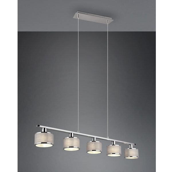 Sypialniana lampa wisząca Karpun 311600506 metal tkanina srebrny