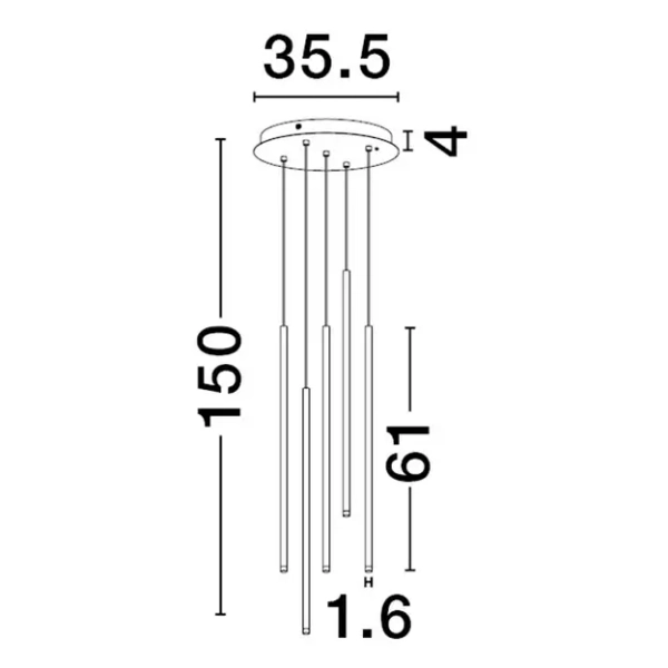 Wisząca lampa sople NOVENCIO LE45463 LED 15W 3000K metalowe czarne