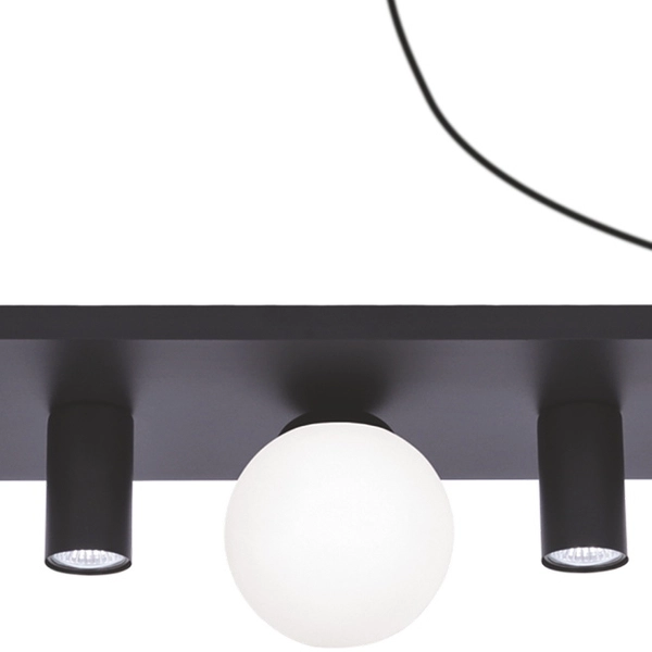 Lampa wisząca Plant Shelf 5555 Zumaline półka na rośliny kule czarne białe