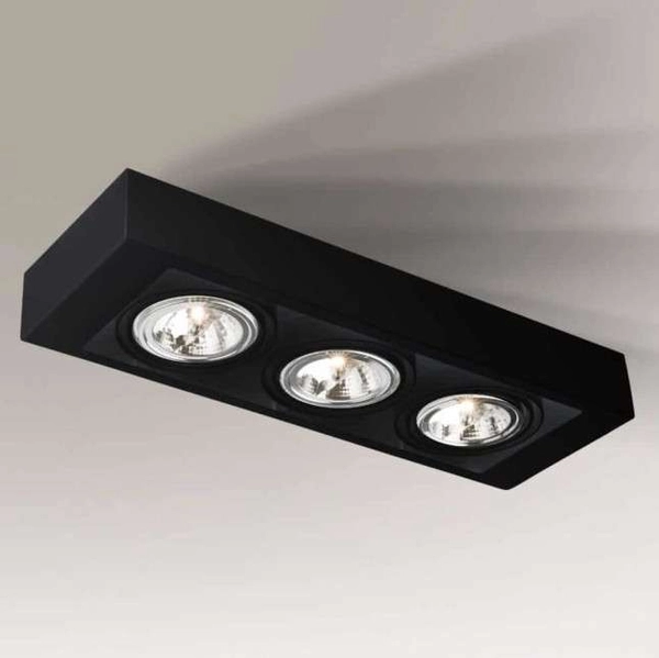 LAMPA sufitowa KOGA 1154 Shilo ścienna OPRAWA prostokątna KINKIET reflektorki czarne