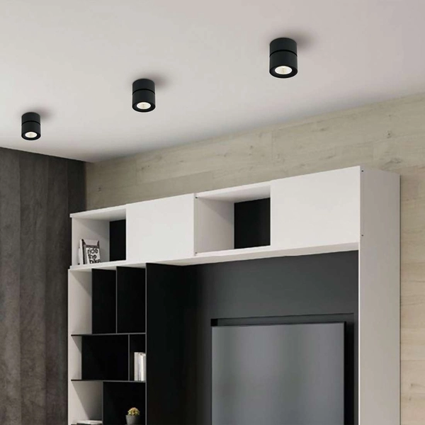 Spot LAMPA sufitowa Mone Nero Orlicki Design tuba OPRAWA metalowa LED 7W 3000K natynkowa czarna