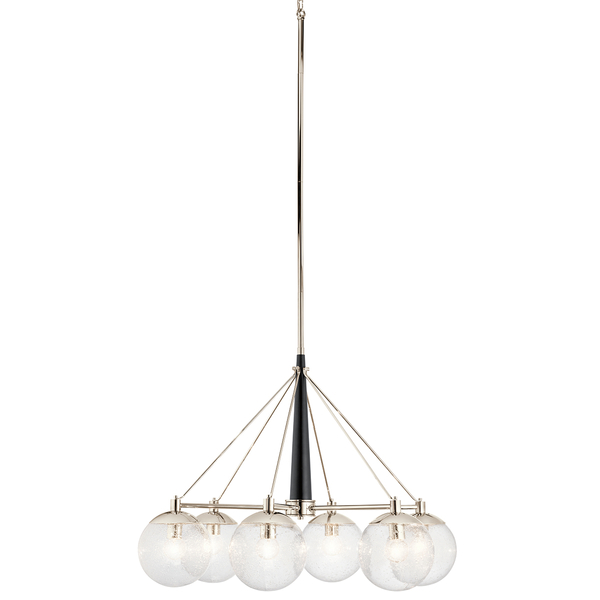 Zwisowa lampa nad stół QN-MARILYN6 kulista retro nikiel