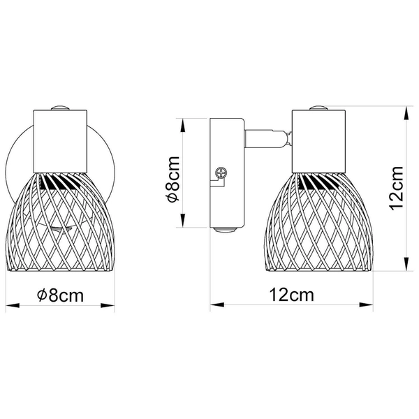 Kinkiet LAMPA ścienna ISABELLE 54817-1 Globo rustykalna OPRAWA metalowa klatka art deco rdzawa