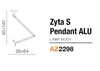 Regulowany stelaż do lampy wiszącej Zyta AZ2298 na wysięgniku srebrny