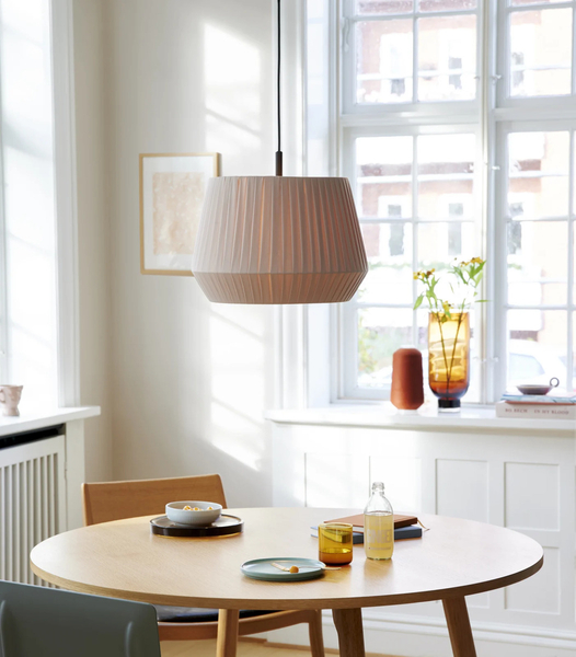 Plisowana lampa wisząca Dicte 2112353009 Nordlux bawełniana beżowa