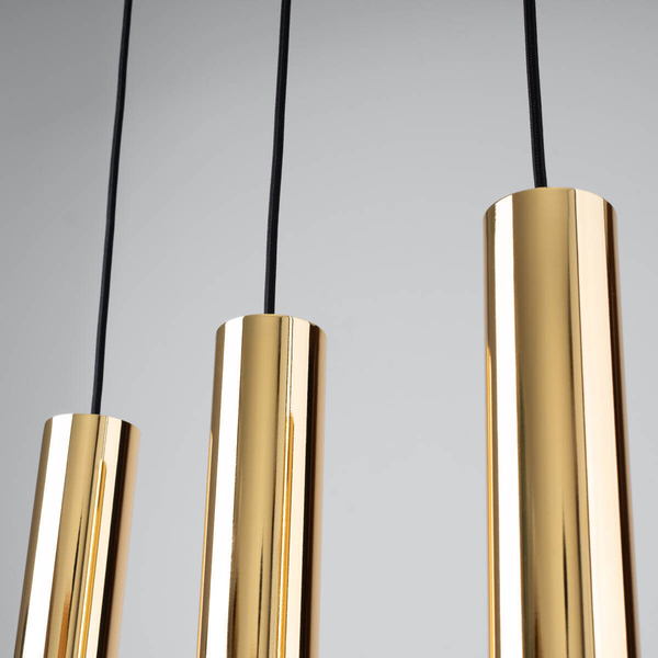 Lampa wisząca potrójna Lagos SL.1201 do salonu tuba modernistyczna złota
