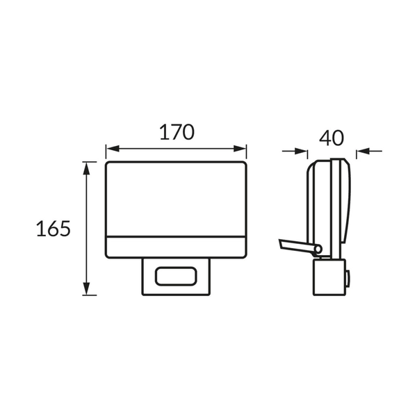 Elewacyjny projektor BRYZA 4247 Ideus LED 30W 4100K IP65 czujnik ruchu czarny
