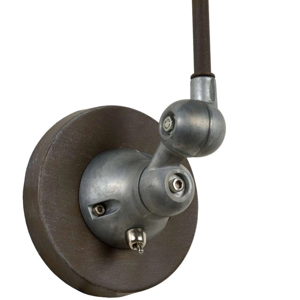 Regulowana LAMPA ścienna HONORE 45252/11/97 Lucide industrialna OPRAWA metalowy kinkiet rdzawy brąz szary