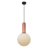 Różowa wisząca lampa RAINBOW P0691 czarna szklana kulista 1xE27