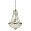 Złota lampa Granso 106118 do sypialni na łańcuchu crystal glamour