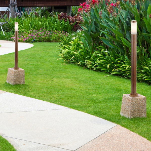 Nowoczesna LAMPA stojąca BOSTON 3159W Globo ogrodowy słupek IP44 brązowy