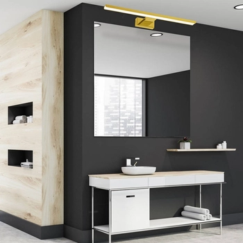 Łazienkowa LAMPA ścienna SHINE ML6338 Milagro metalowa OPRAWA kinkiet LED 15W 4000K nad lustro IP44 złoty