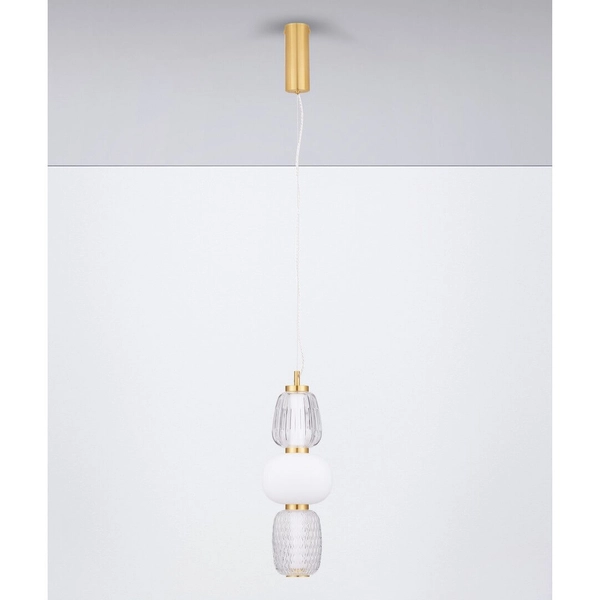 Nowoczesna lampa zwisająca ARROYOS LE44495 LED 28W 3000K biały złoty