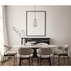 Zwisająca lampa nad stół Lindo PND-52636-1-BK Italux szkło biały czarny