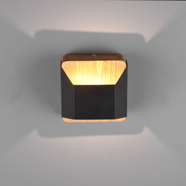 Naścienna lampa ARINO 224810132 LED 4,3W 3000K do jadalni czarny drewniany