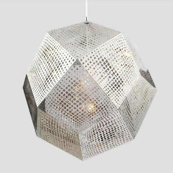 Geometryczna lampa wisząca Futuri star ST-5001 SILVER Step siatka chrom