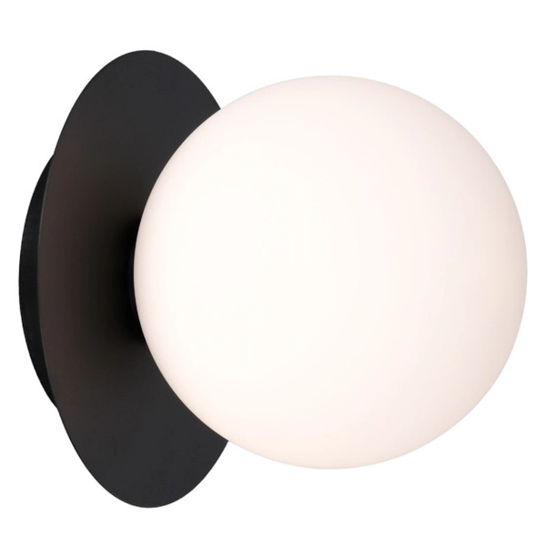 Loftowa LAMPA ścienna CAPE TOWN W01834BK Cosmolight szklany kinkiet do sypialni kula ball czarna