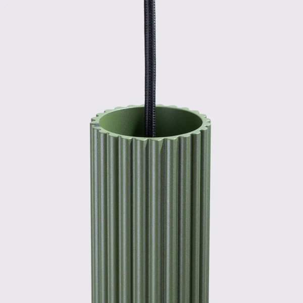 Ryflowana lampa wisząca KARBON SL.1613 potrójna oliwkowa