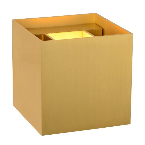 Kwadratowa lampa ścienna XIO 09217/04/02 Lucide kostka złota