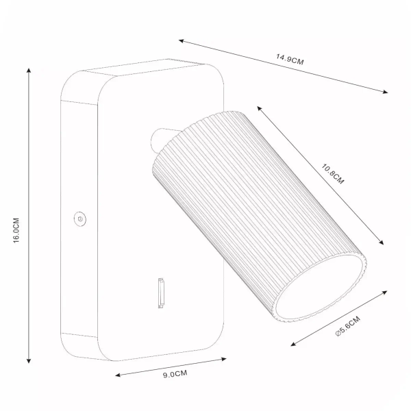 Kinkiet ścienny z regulowanym kloszem CLUBS 09239/11/31 Lucide tubka biały