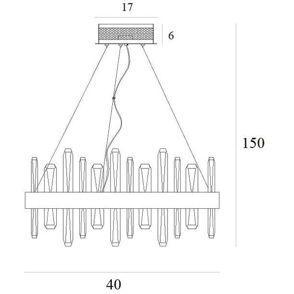 Lampa wisząca PRINCE P0420 kryształowa crystal LED 21W 3200K glamour złota