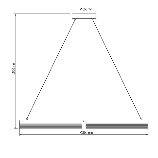 Lampa wisząca Plum LP-0407/1P L BK Triangle LED 40W 3000-6000W czarna