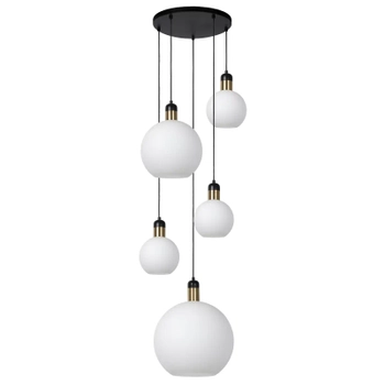 Kaskadowa lampa wisząca Julius 34438/05/61 Lucide szklana biała czarna