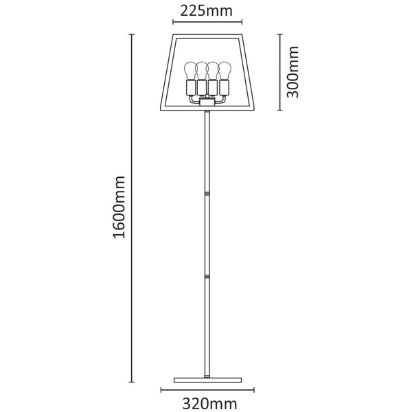 LAMPA stojąca FINLAND 308696 Polux podłogowa OPRAWA metalowa czarna