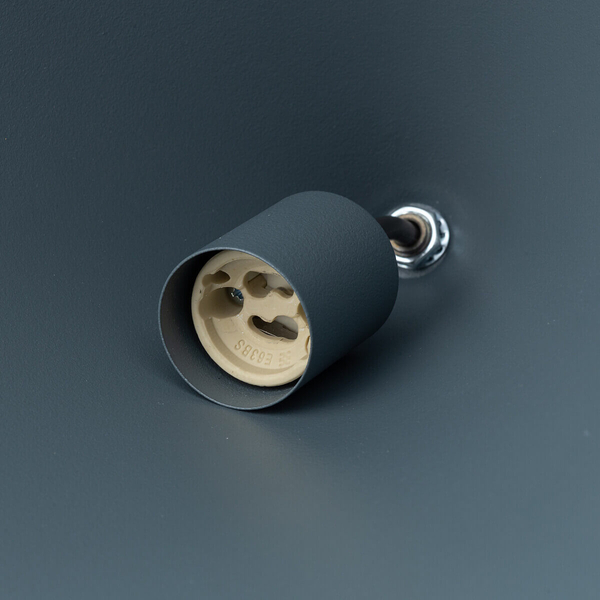 Wisząca lampa stożkowa do salonu ZENITH 11493 szary błękit