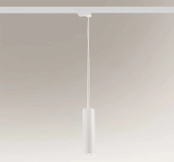 LAMPA wisząca NODA 7955 Shilo metalowa OPRAWA zwis do systemu szynowego sopel tuba biała