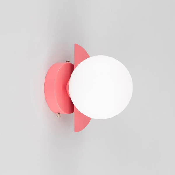 Ścienna lampa okrągła Nauti WL-37482-ROSE do sypialni biała różowa