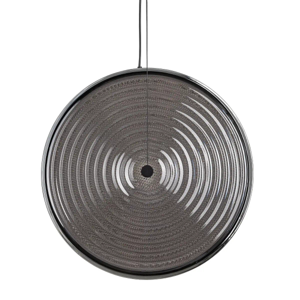 Lampa wisząca nad wyspę AURA LED przydymiona czarna dysk 1x22W 3000K do jadalni 12231