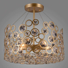 Plafon LAMPA sufitowa NARDO PNPL-33064-5-CH.G Italux metalowa OPRAWA okrągła z kryształami glamour złota szampańska