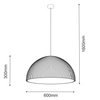 Jadalniana lampa zwisowa Gandra 5026+5055 Shilo kopuła nad stół srebrna