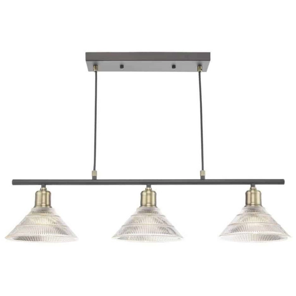 Potrójna lampa wisząca Boyd BOY0375 Dar Lighting nad stół mosiądz