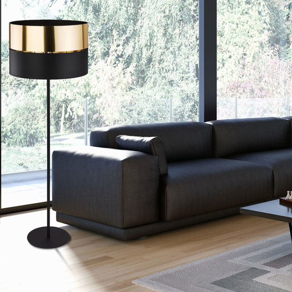 Lampa podłogowa loft Hilton 5465 TK Lighting okrągła czarna złota