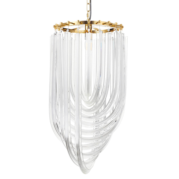 Wisząca lampa glamour Wave DP0339-600 gold Step kryształowa złota
